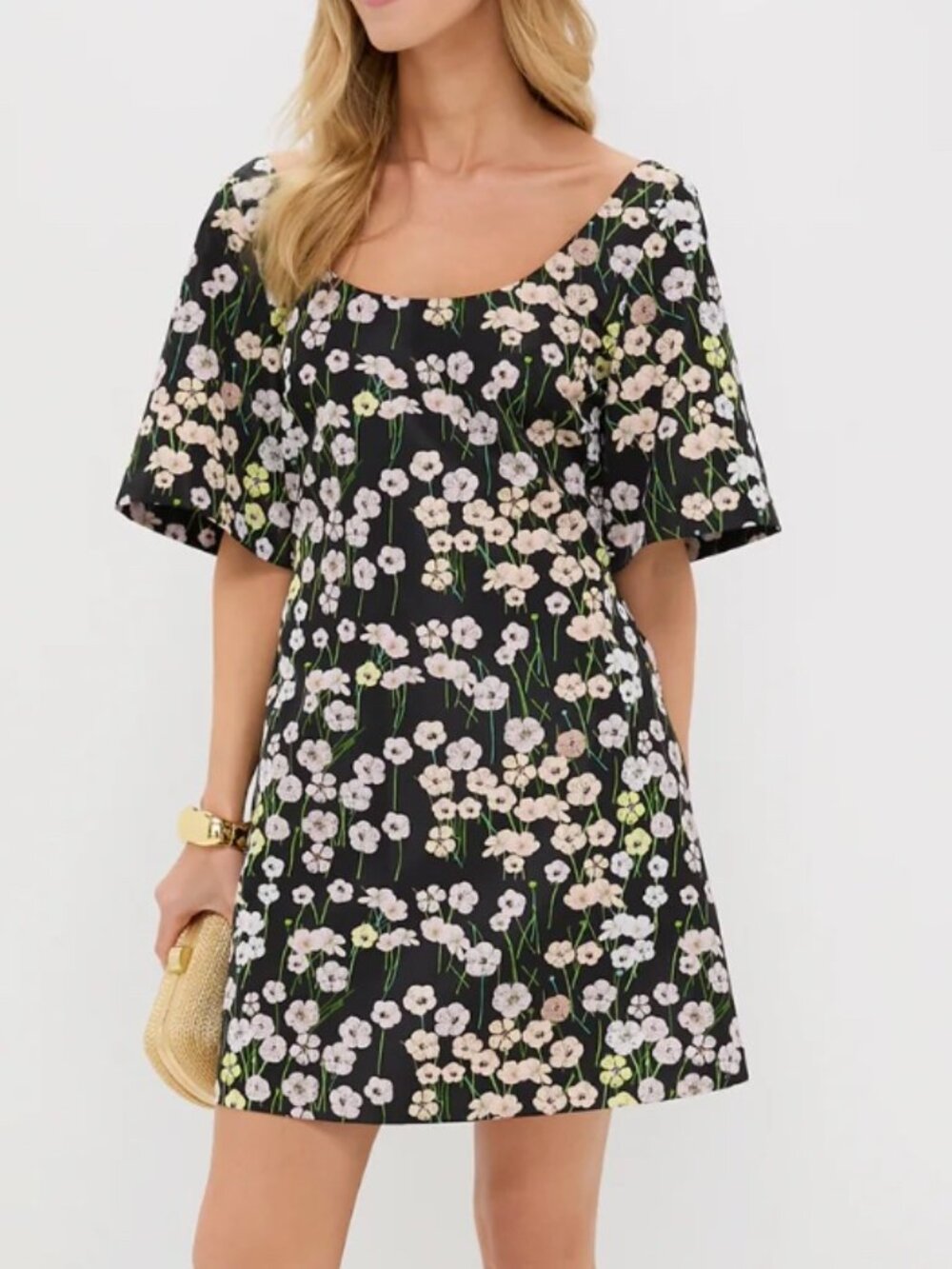 Bernadette Manou Dress Size 36 [Black, White, Pink, Yellow Floral Dress]